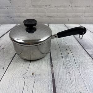 Revere Ware 1 Qt Sauce Pan w/Lid 1801 Stainless Steel Tri Ply Bottom Clinton